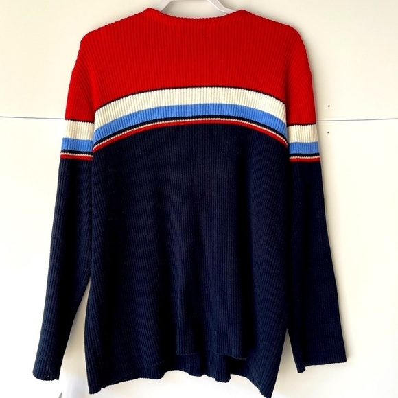 Liz Claiborne Women Plus Size Sweater Blouse Navy Blue Red Striped  2X, NEW! - Picture 2 of 11